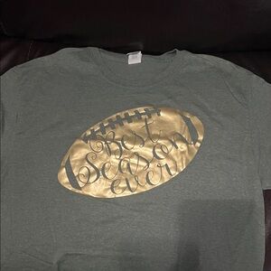 Gildan Gray Tee with Gold Football Design